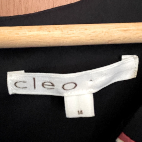 Cleo Size 14 Black with a multi coloured centre of dress. Midi length. - Picture 3 of 11